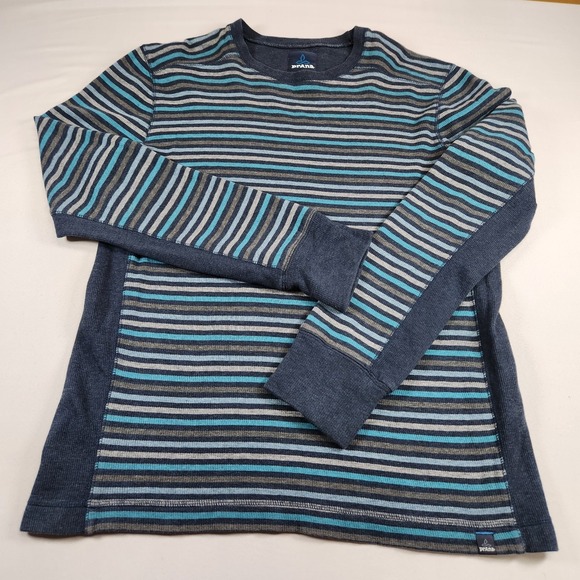 Prana Other - Prana Men's Med Driftwood Crew Sweater Striped Long Sleeve Pullover Organic